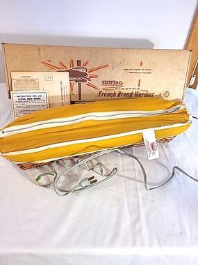 Norjac Electric French Bread Warmer Harvest Gold Washable 21"x6" Tested In Box